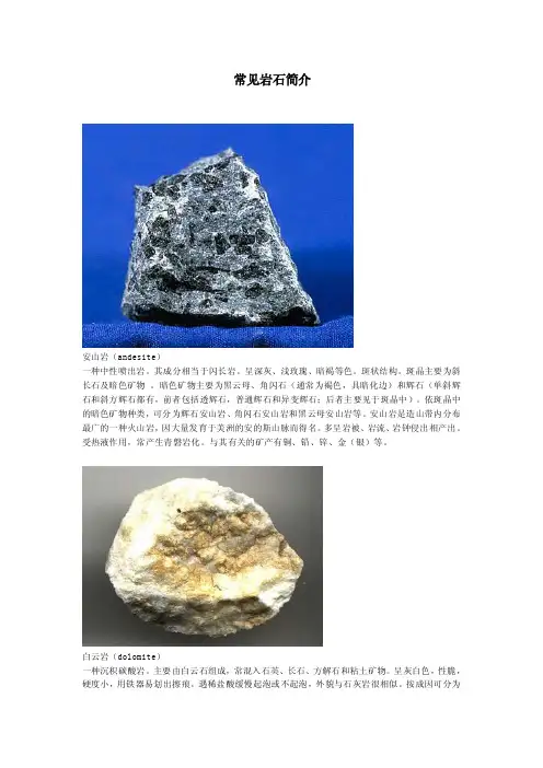 常见岩石简介