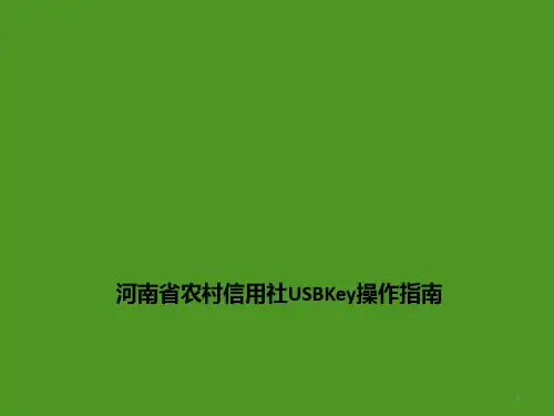 河南省农村信用社USBKey操作指南