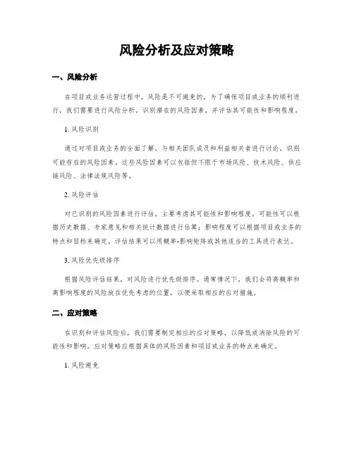 风险分析及应对策略