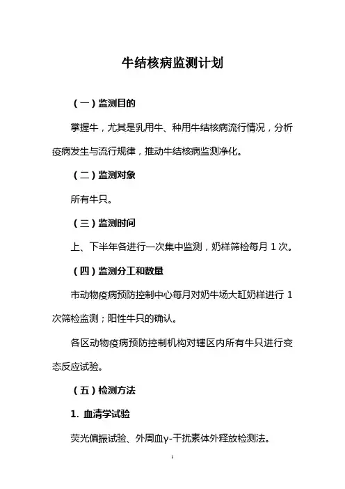 牛结核病监测计划