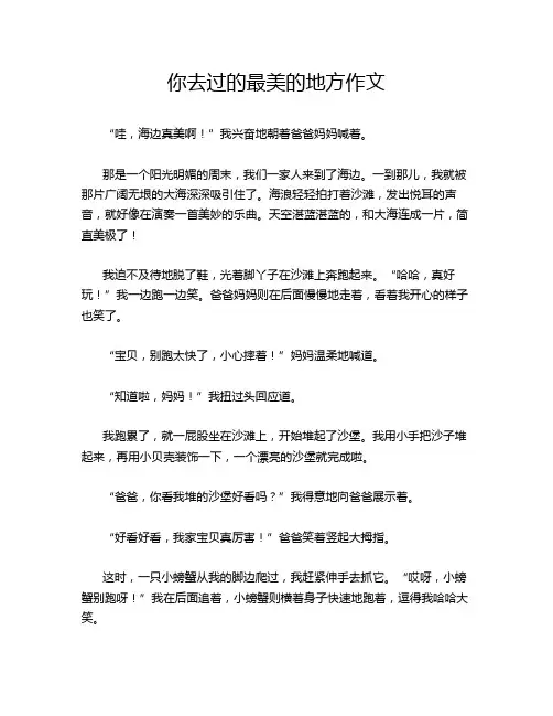 你去过的最美的地方作文