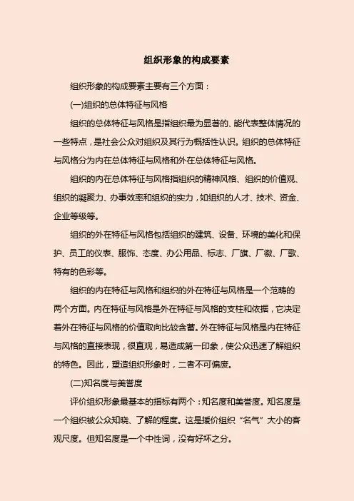 组织形象的构成要素
