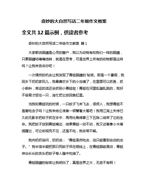 奇妙的大自然写话二年级作文教案