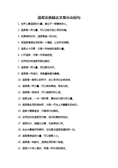 温柔治愈励志文案小众短句