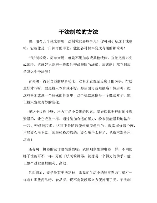 干法制粒的方法