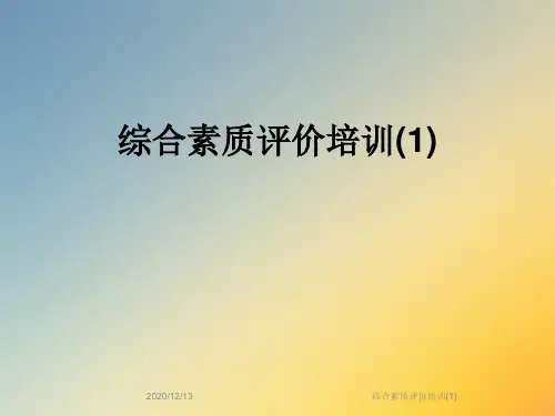 综合素质评价培训(1)