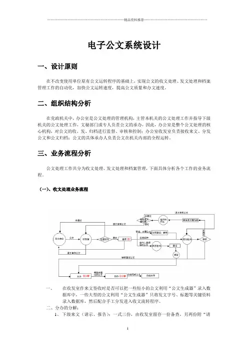 办公自动化系统设计中电子公文设计与实现