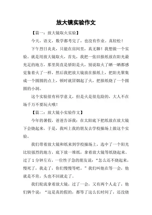 放大镜实验作文