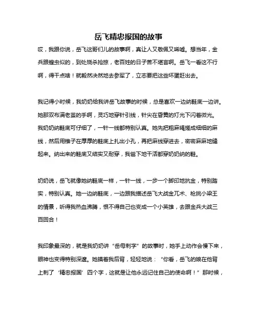 作文《岳飞精忠报国的故事》