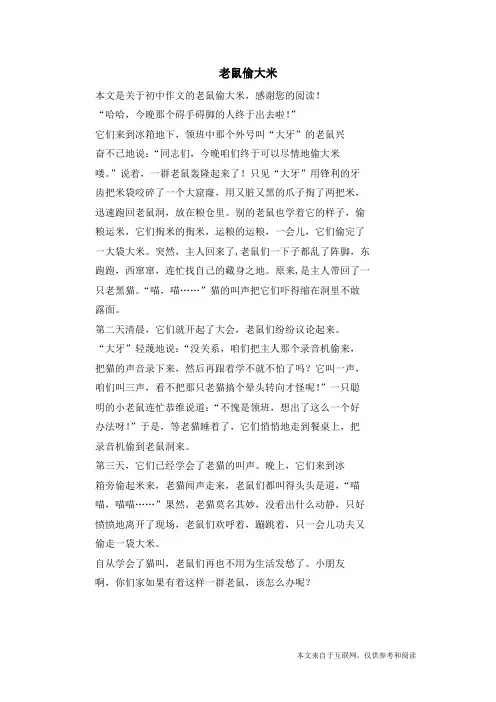 老鼠偷大米_初中作文