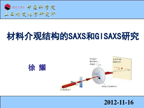 材料介观结构的SAXS和GISAXS研究-徐耀