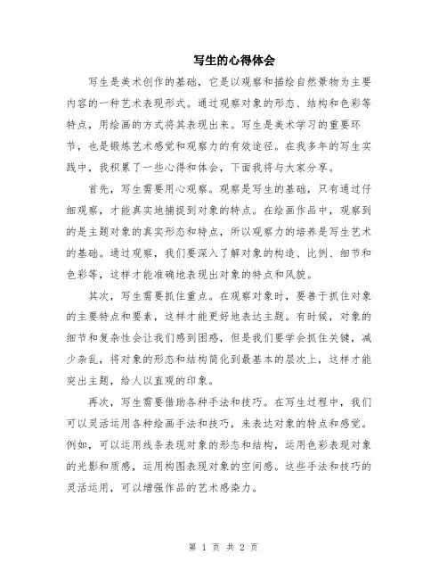写生的心得体会