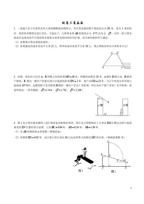 锐角三角函数的应用