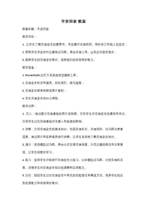 平安回家 教案