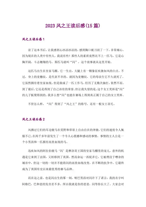 2023风之王读后感(15篇)