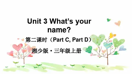 2023年湘少版三年级英语上册Unit 3第二课时(Part C,Part D)