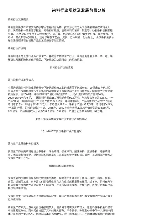 染料行业现状及发展前景分析