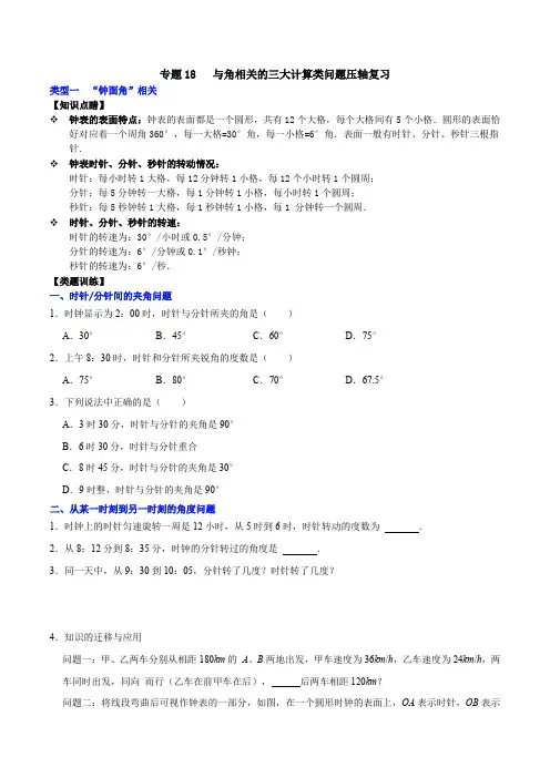 专题18与角相关的三大计算类问题压轴复习(原卷版)