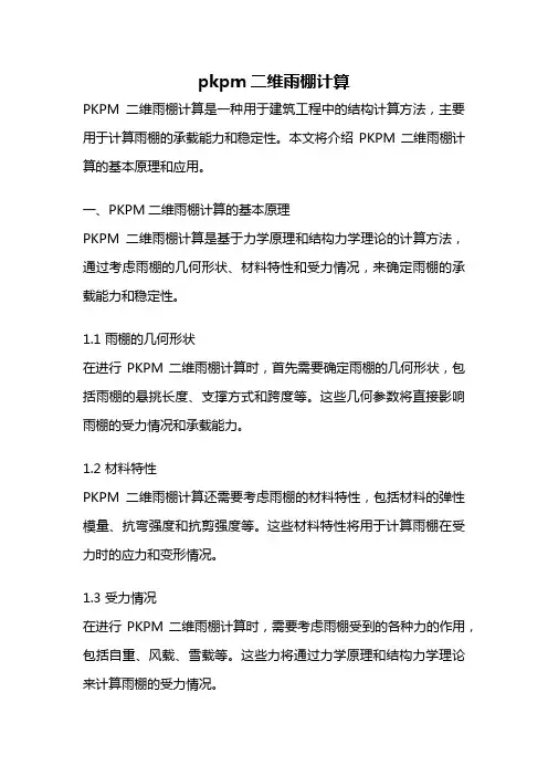 pkpm二维雨棚计算