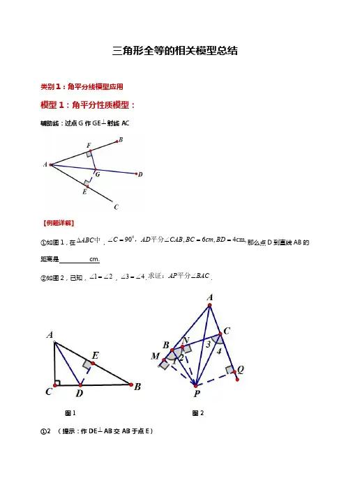 初中数学三角形全等11大解题模型模型总结