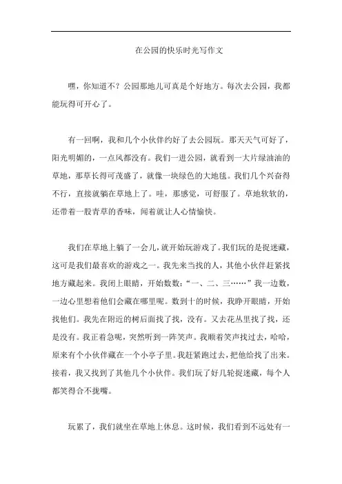 在公园的快乐时光写作文