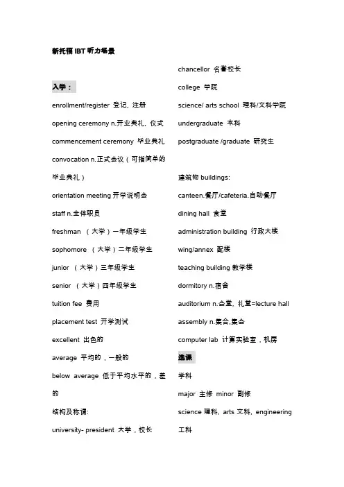 托福听力词汇完整版