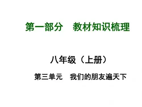 中考政治总复习 八上 第三单元 我们的朋友遍天下课件(知识导航+中招知识精讲+试题精编) 新人教版