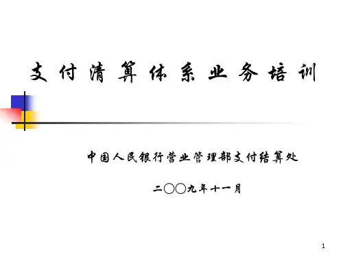 人民银行支付清算体系业务培训PPT课件