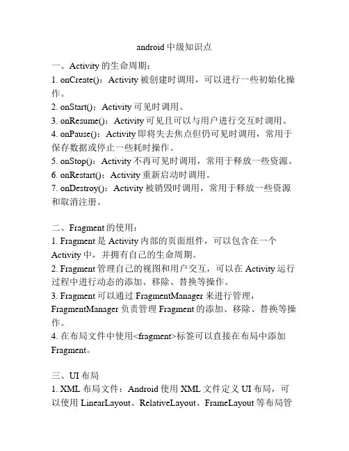 android中级知识点