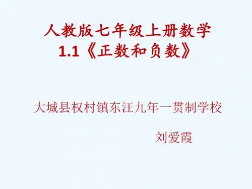 1.1正数和负数课件