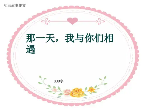 初三叙事作文《那一天,我与你们相遇》800字(共11页PPT)