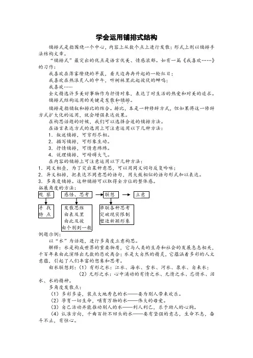 高考语文作文学会运用铺陈式结构