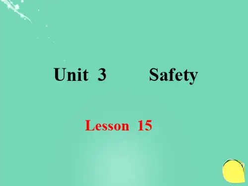九级英语上册Unit3SafetyLesson15MyHelmetSavedMyLife