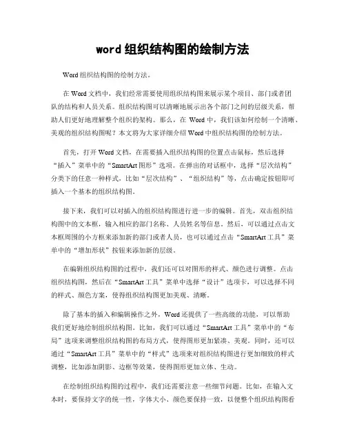 word组织结构图的绘制方法