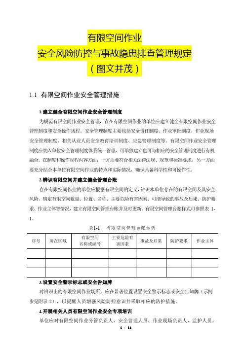 有限空间作业安全风险防控与事故隐患排查管理规定(图文并茂)