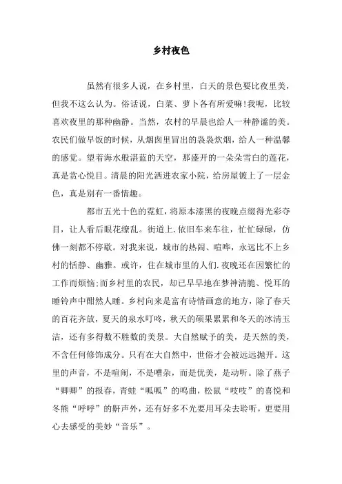 乡村夜色