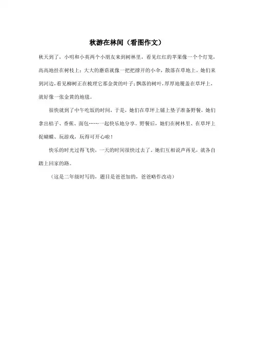 秋游在林间(看图_小学二年级作文)作文200字