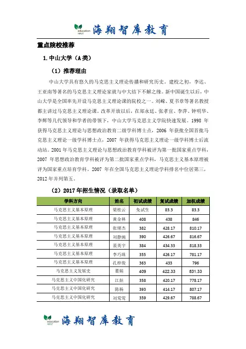 考研-中山大学马克思主义专业
