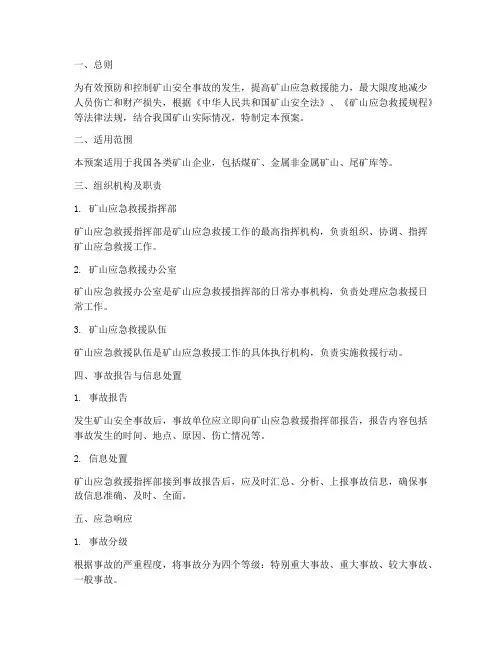 矿山上的安全事故应急预案