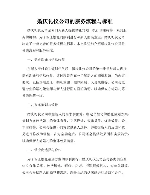 婚庆礼仪公司的服务流程与标准