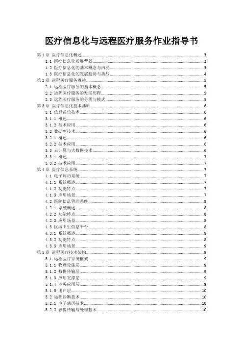 医疗信息化与远程医疗服务作业指导书