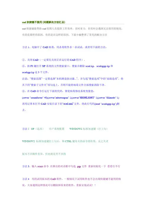 cad快捷键不能用的解决方法