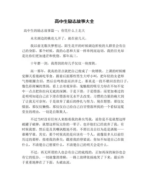 高中生励志故事大全
