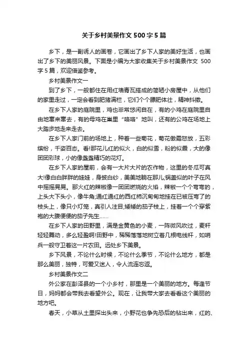 关于乡村美景作文500字5篇