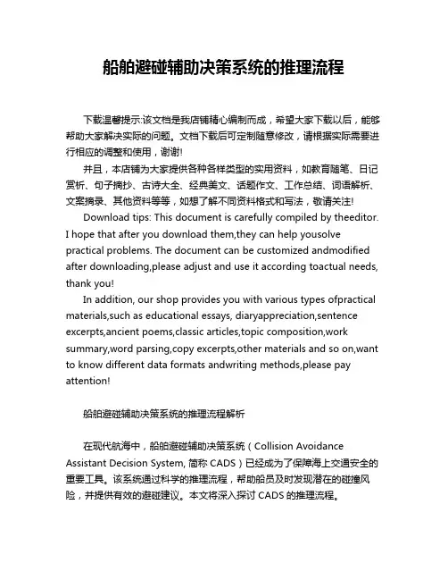 船舶避碰辅助决策系统的推理流程
