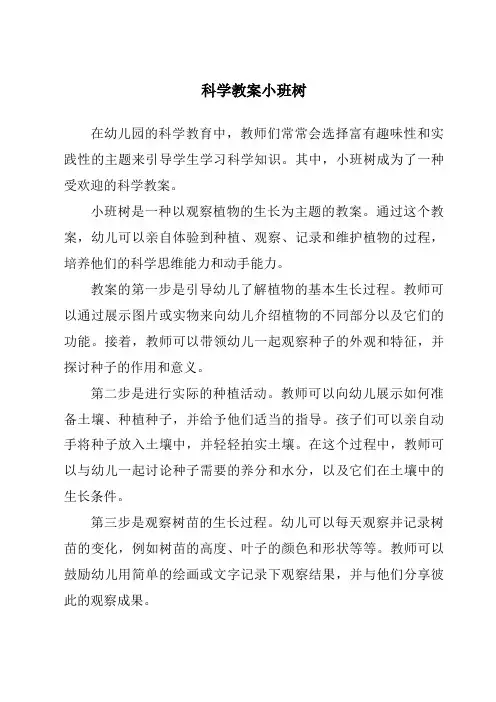 科学教案小班树