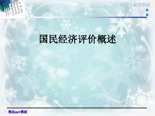 国民经济评价概述