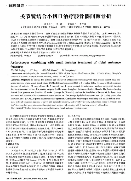 关节镜结合小切口治疗胫骨髁间棘骨折