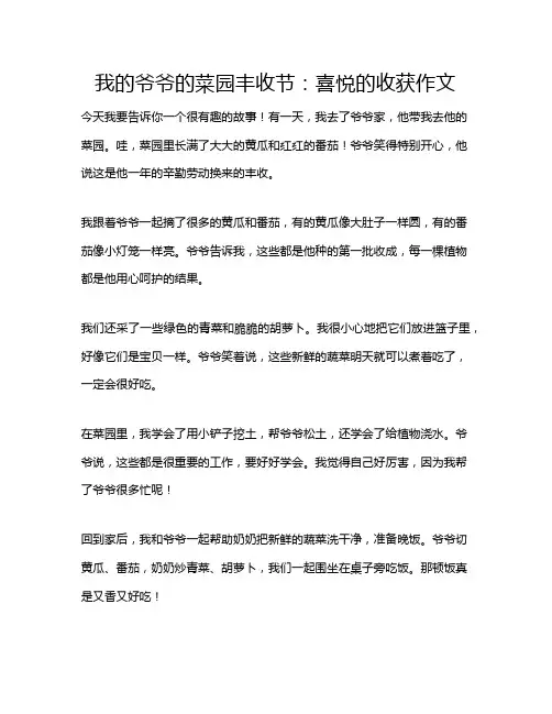 我的爷爷的菜园丰收节：喜悦的收获作文