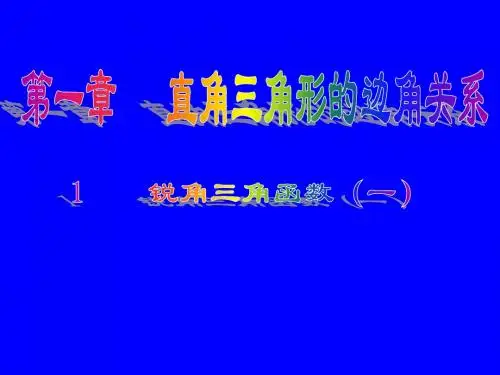 1.1锐角三角函数(一)